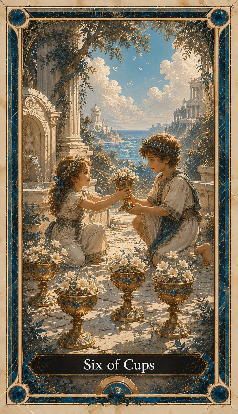 Six of Cups tarot artwork