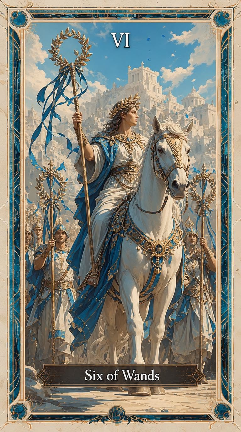 Six of Wands tarot artwork