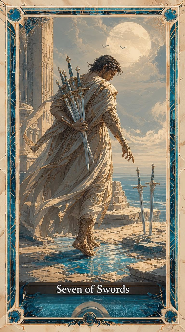 Seven of Swords tarot artwork