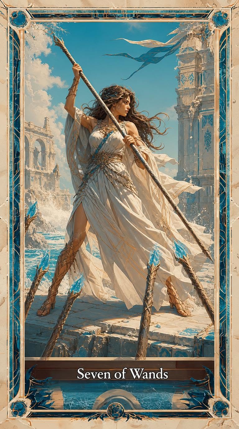 Seven of Wands tarot artwork
