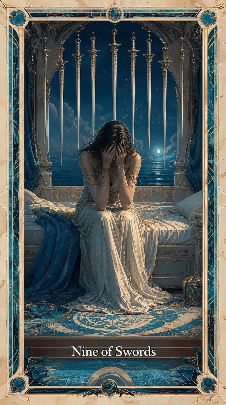 Nine of Swords tarot artwork