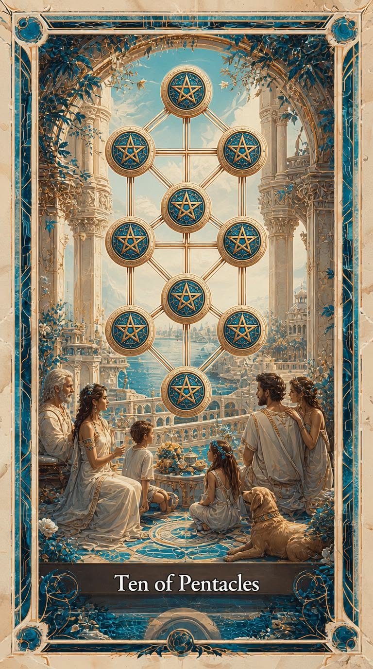 Ten of Pentacles tarot artwork