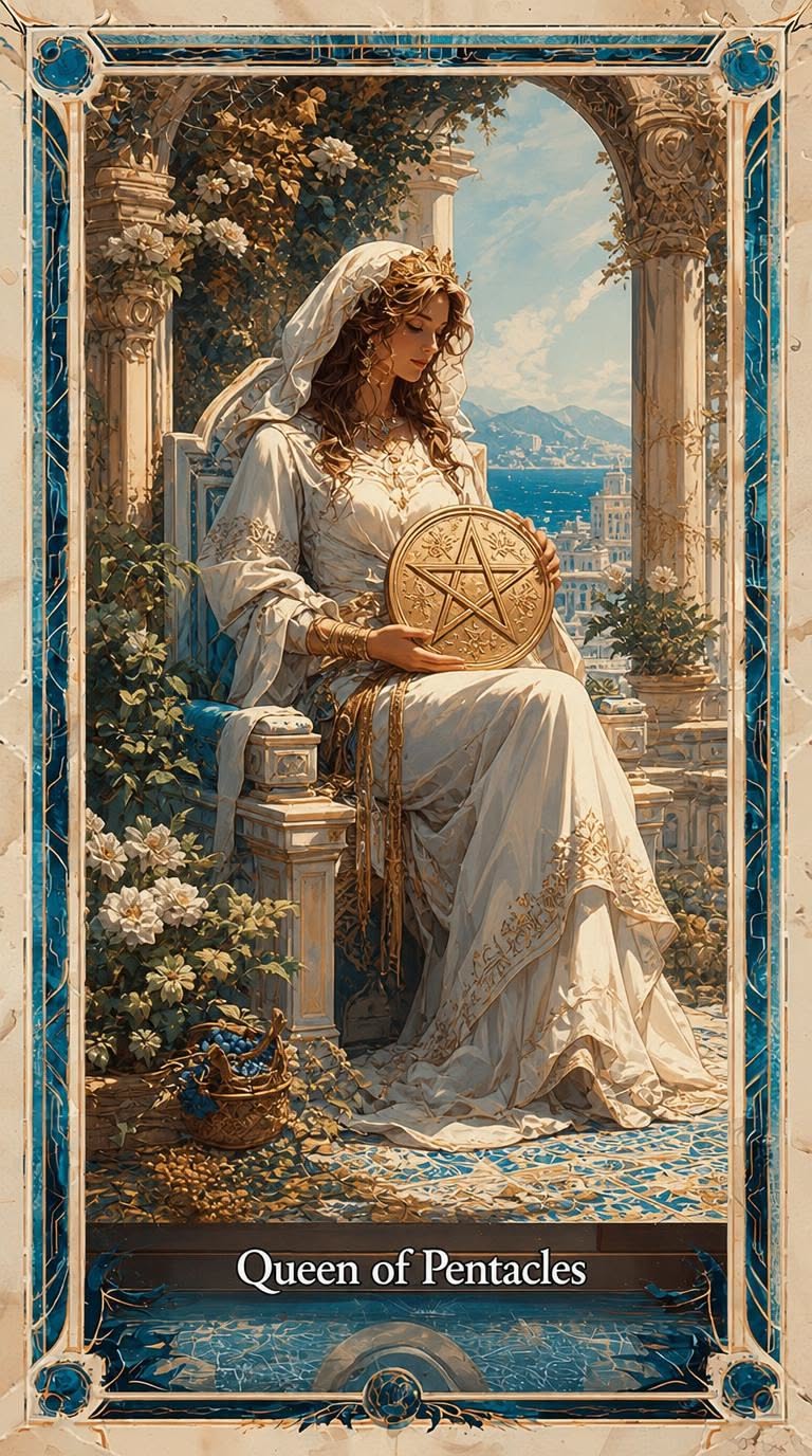 Queen of Pentacles tarot artwork