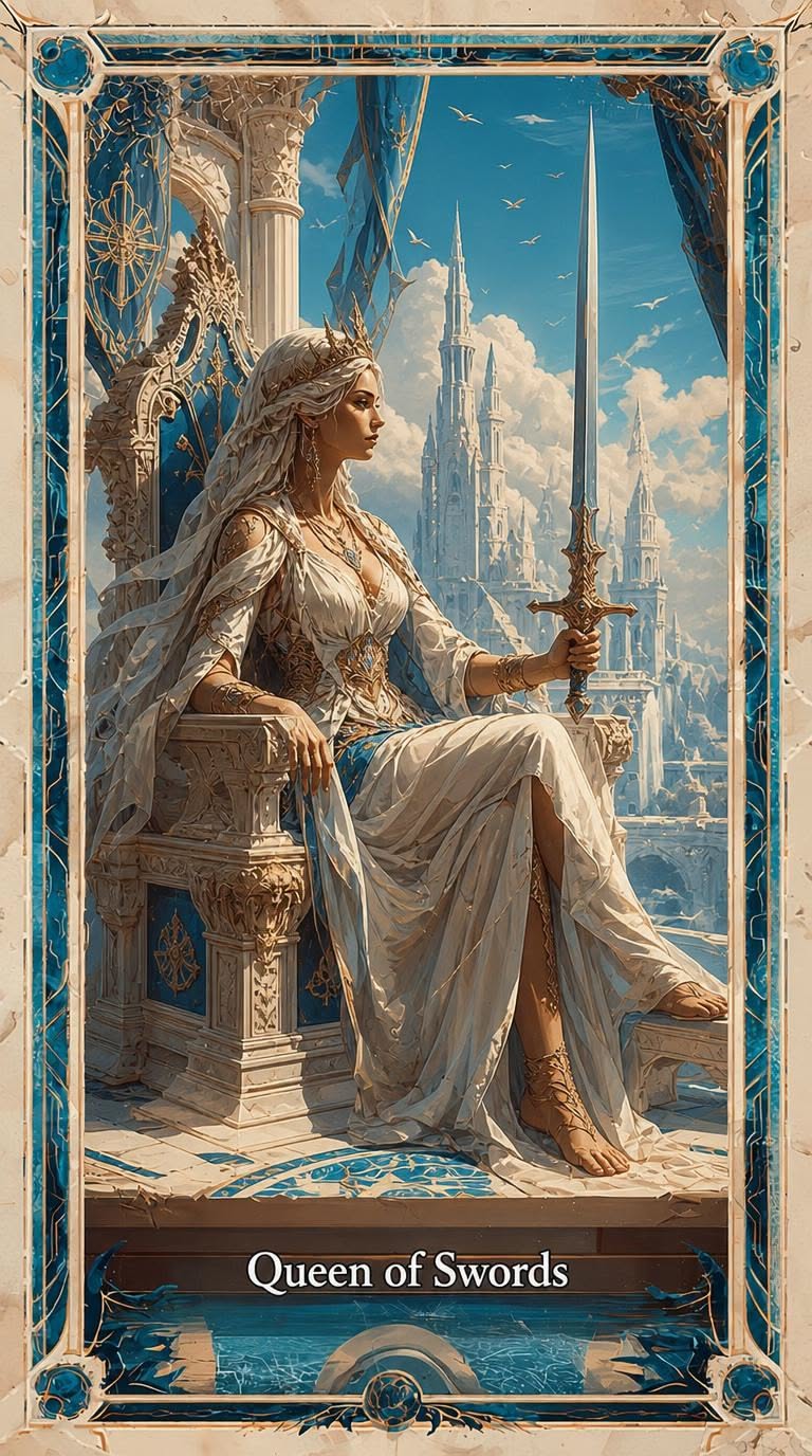Queen of Swords tarot artwork